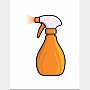 Disinfect and Cleaning Spray Bottles vector illustration. Home cleaning service objects icon concept. Cleaning spray bottle nozzle close up vector design. Posters and Art